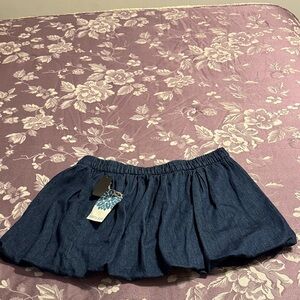 Blue Denim Bubble Skirt